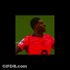 A Close Up Of A Person Wearing A Red Jersey With The Word United On It GIF