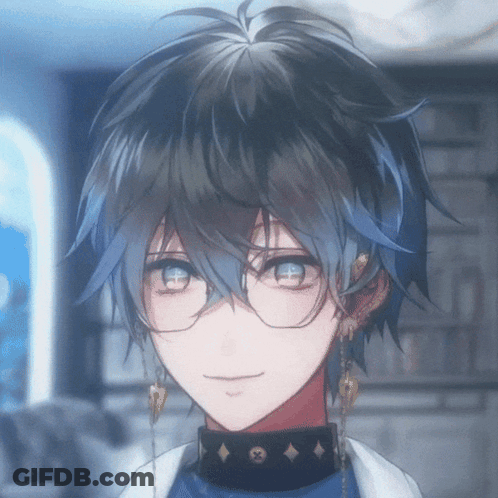 A Close Up Of A Person Wearing Glasses And A Blue Shirt GIF