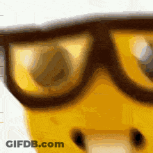 A Close Up Of A Person Wearing Glasses On Their Face GIF