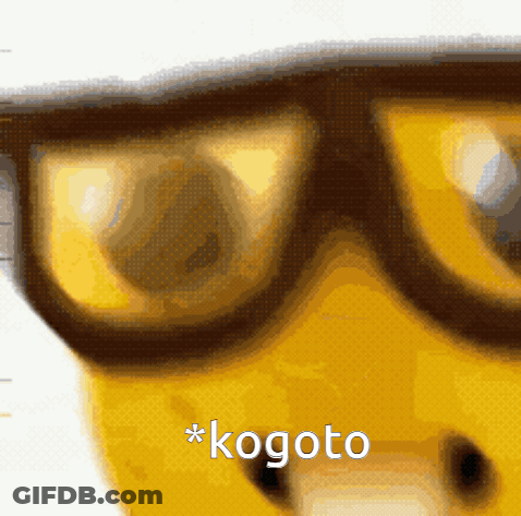 A Close Up Of A Person Wearing Glasses With The Words * Kogoto Written Below It GIF