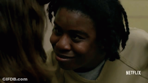 A Close Up Of A Person With A Netflix Logo On The Bottom GIF