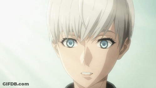 A Close Up Of A Person With Blue Eyes GIF