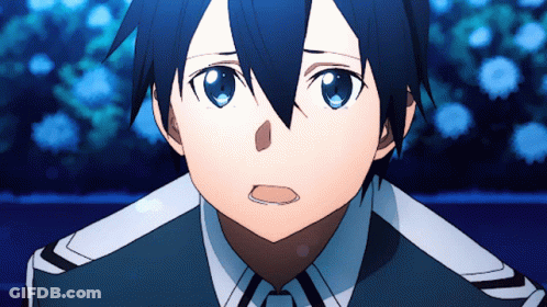 A Close Up Of A Person With Blue Hair GIF