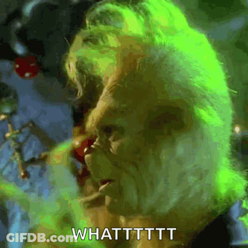 A Close Up Of A Person With Green Hair And The Words Whatttttt GIF