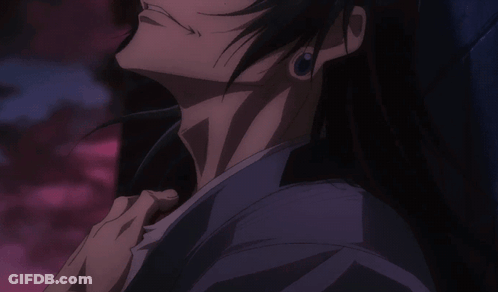 A Close Up Of A Person With Long Black Hair And Earrings GIF