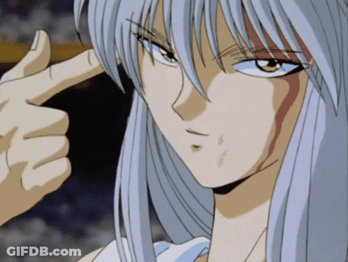 A Close Up Of A Person With Long White Hair GIF