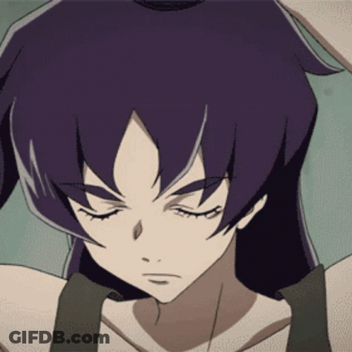 A Close Up Of A Person With Purple Hair GIF