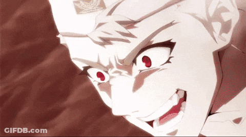 A Close Up Of A Person With Red Eyes GIF