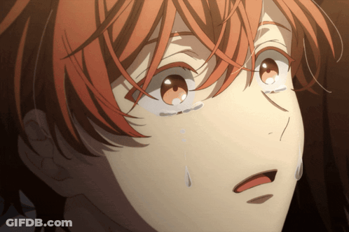 A Close Up Of A Person With Tears Running Down Their Face GIF