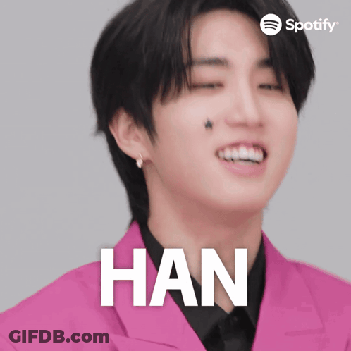A Close Up Of A Person With The Name Han On Their Face GIF