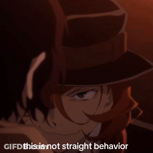 A Close Up Of A Person With The Words " This Is Not Straight Behavior " Below Them GIF
