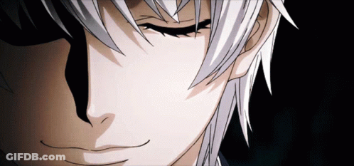 A Close Up Of A Person With White Hair GIF