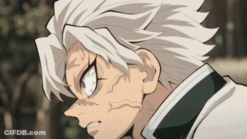 A Close Up Of A Person With White Hair GIF