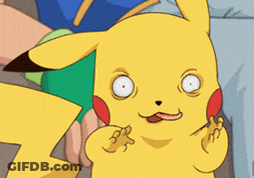 A Close Up Of A Pikachu With Its Tongue Sticking Out GIF