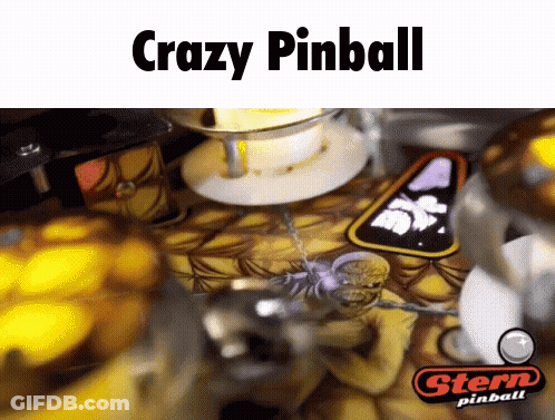 A Close Up Of A Pinball Machine With The Words Crazy Pinball GIF