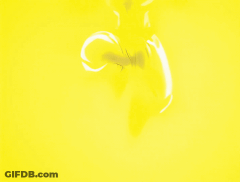 Pink Cartoon Face With Yellow Background GIF
