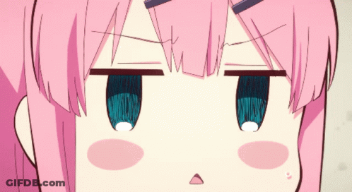 A Close Up Of A Pink Haired Anime Girl 'S Face GIF