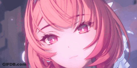 A Close Up Of A Pink Haired Anime Girl 'S Face GIF