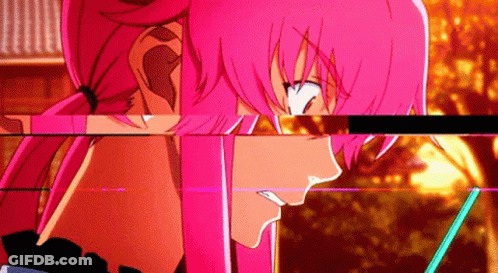 A Close Up Of A Pink Haired Anime Girl 'S Face GIF