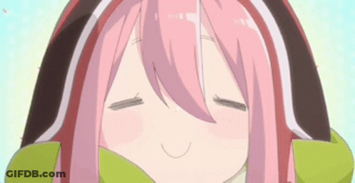 A Close Up Of A Pink Haired Anime Girl With Her Eyes Closed GIF