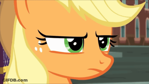 A Close Up Of A Pony 'S Face With A Sad Look On Her Face GIF