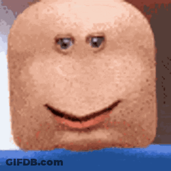 A Close Up Of A Potato 'S Face With A Smile On It . GIF