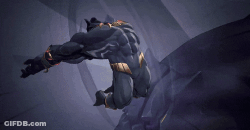 A Close Up Of A Purple Animated Character With Glowing Eyes GIF