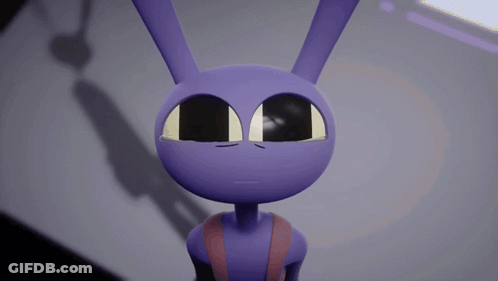 A Close Up Of A Purple Cartoon Character With A Shadow Behind It GIF