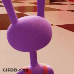 A Close Up Of A Purple Cartoon Character With Yellow Eyes Making An Angry Face GIF