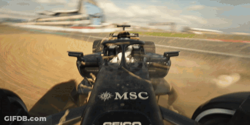 A Close Up Of A Race Car With The Word Msc On It GIF