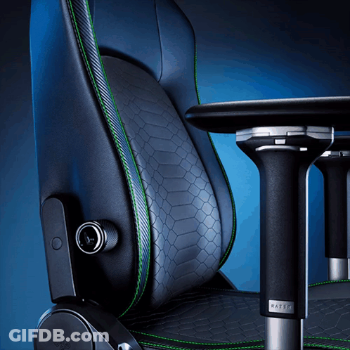 A Close Up Of A Razer Gaming Chair GIF