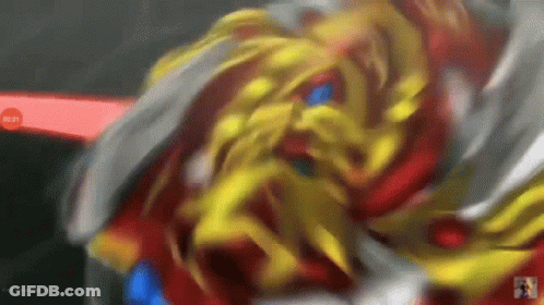 A Close Up Of A Red And Gold Cartoon Character With A Timer Displayed On The Bottom . GIF
