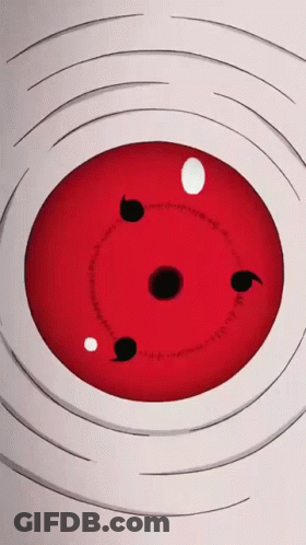 A Close Up Of A Red Circle With A Black Circle In The Middle GIF