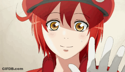A Close Up Of A Red Haired Anime Character GIF