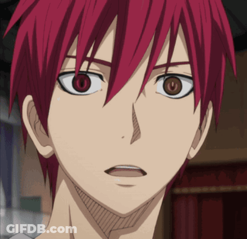 A Close Up Of A Red Haired Anime Character With Brown Eyes GIF