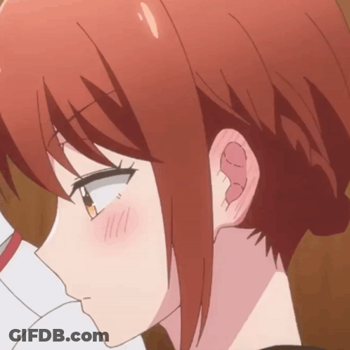 A Close Up Of A Red Haired Anime Girl 'S Face GIF