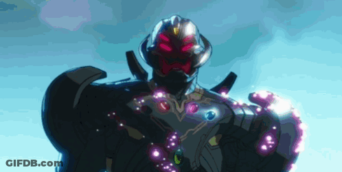 A Close Up Of A Robot With A Blue Sky Behind It GIF