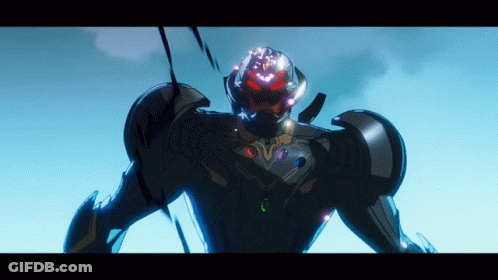 A Close Up Of A Robot With A Helmet On GIF