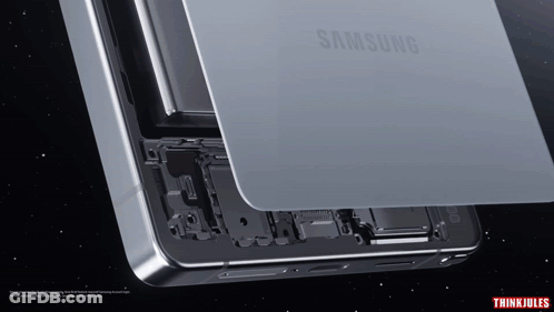 A Close Up Of A Samsung Phone With The Back Removed GIF