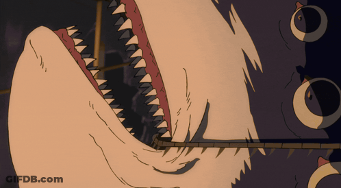 A Close Up Of A Shark 'S Mouth With Teeth GIF