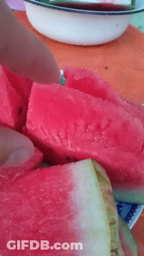 A Close Up Of A Slice Of Watermelon On A Plate GIF