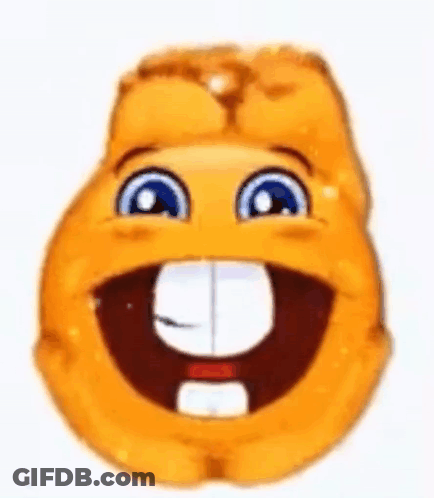 A Close Up Of A Smiley Face With A Missing Tooth And A Big Smile . GIF