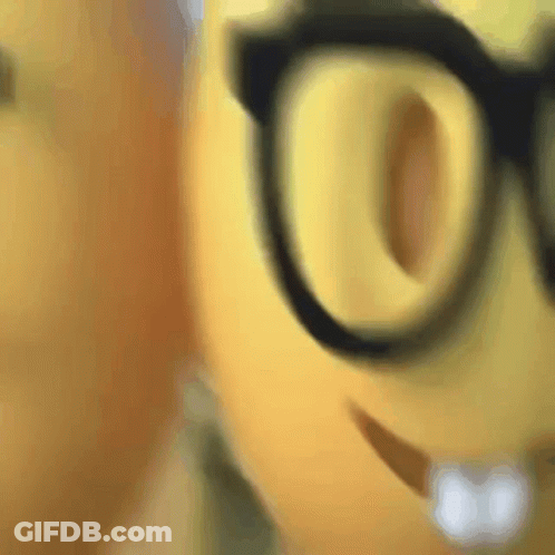 A Close Up Of A Smiley Face With Glasses On GIF