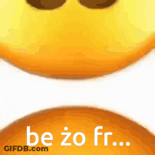 A Close Up Of A Smiley Face With The Words Bezo Fr.. GIF
