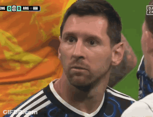 A Close Up Of A Soccer Player 'S Face During A Game Between Argentina And England GIF