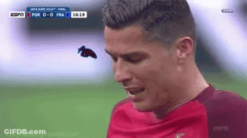 A Close Up Of A Soccer Player 'S Face During A Match GIF
