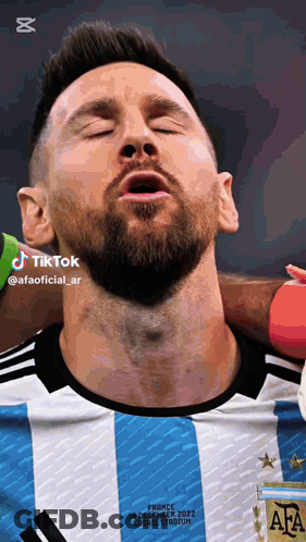 A Close Up Of A Soccer Player 'S Face With A Tiktok Watermark GIF