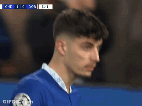 A Close Up Of A Soccer Player 'S Face With The Score Of 1-0 GIF