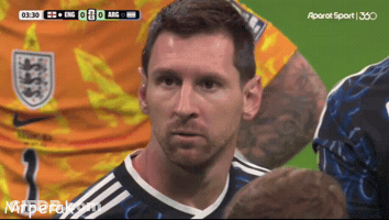 A Close Up Of A Soccer Player 'S Face With The Words Aparat Sport 360 On The Bottom Right GIF