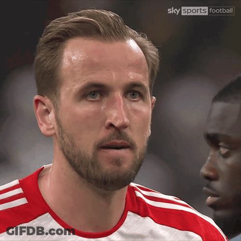 A Close Up Of A Soccer Player 'S Face With The Words Sky Sports Football On The Bottom Right GIF